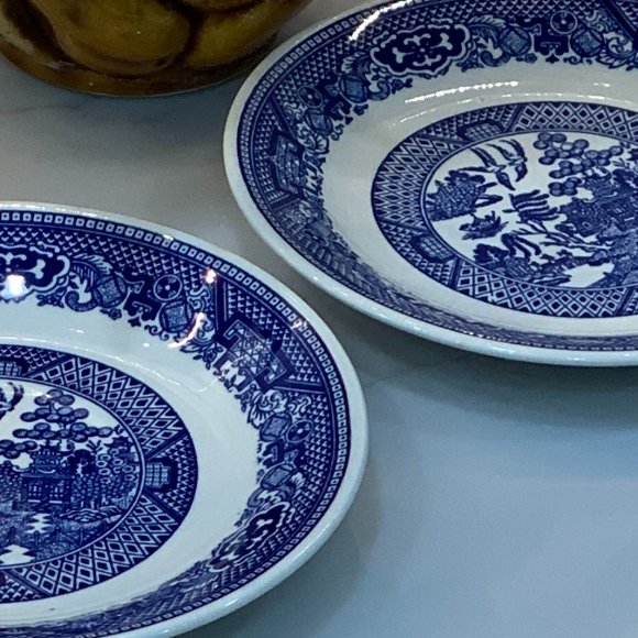 Vintage Willow Ware 6" Bread Plates (set of 4) - Picture 4 of 9